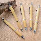 Σχεδιασμός μόδας Pure Bamboo Press Ballpoint Στυλό Business Men Writing Gift Stand Can Make brand Logo 0,5mm