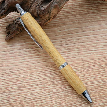 Σχεδιασμός μόδας Pure Bamboo Press Ballpoint Στυλό Business Men Writing Gift Stand Can Make brand Logo 0,5mm