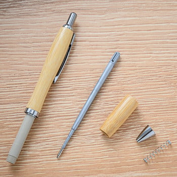 Σχεδιασμός μόδας Pure Bamboo Press Ballpoint Στυλό Business Men Writing Gift Stand Can Make brand Logo 0,5mm