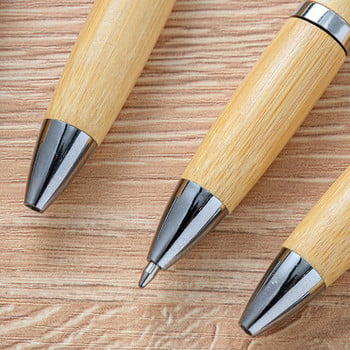 Σχεδιασμός μόδας Pure Bamboo Press Ballpoint Στυλό Business Men Writing Gift Stand Can Make brand Logo 0,5mm