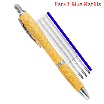 Σχεδιασμός μόδας Pure Bamboo Press Ballpoint Στυλό Business Men Writing Gift Stand Can Make brand Logo 0,5mm
