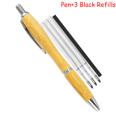 Σχεδιασμός μόδας Pure Bamboo Press Ballpoint Στυλό Business Men Writing Gift Stand Can Make brand Logo 0,5mm