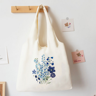 No Rain No Flower Print Platnena velika torba Modna pamučna torba na rame Ležerna torba s prslukom za sve vrste torbica Torba u korejskom stilu Posao i škola