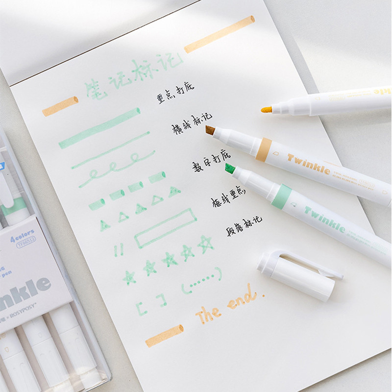 4gab./kastē pasteļkrāsas marķieris komplekts Korejas marķieris mirdzošs marķieris marķieris pildspalva Studentu skolas biroja kancelejas piederumi