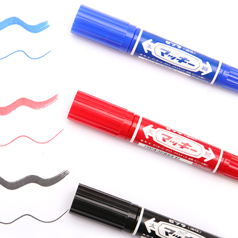 Japan Zebra MO-150-MC Marker pe bază de ulei Hi-Mckee Pixuri Marker cu vârf dublu 1,5-2,0 mm - 6,0 mm