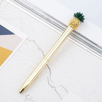 1 Pieces Lytwtw\'s Cute Metal Pineapple Ballpoint Pen Interesting Ballpoint Pen School Stationery Σχολική προμήθειες γραφείου