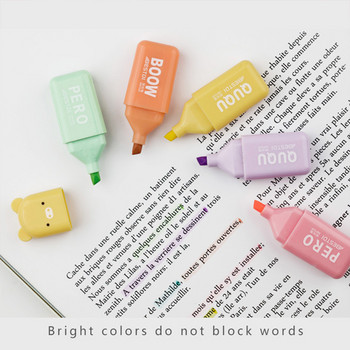 Μίνι χαριτωμένο ποντίκι Macarone φθορίζον σετ στυλό Τέσσερα Χρώματα Πέντε Χρώμα Έξι Χρώμα Ανοιχτό Χρώμα Φοιτητικό Μαρκαδόρο Ματιών Μαρκαδόρου