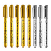 Χρυσά ασημένια στυλό 1,5 mm μαρκαδόροι με βάση το νερό για ζωγραφική βράχου, πέτρα, κεραμικά, μέταλλο, γυαλί, ξύλο, ύφασμα, καμβάς