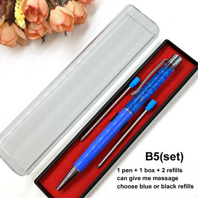 Yushun Creatively Luxury Ballpoint pen with gift box flow oil crystal Zlatna folija Metal Bakar šareni visokokvalitetni zlatni prah