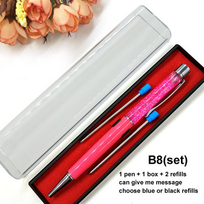 Yushun Creatively Luxury Ballpoint pen with gift box flow oil crystal Zlatna folija Metal Bakar šareni visokokvalitetni zlatni prah