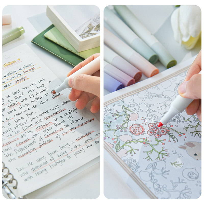 Set de 4 pixuri de evidențiere pentru răsărit treptat de soare, marcator de căptușeală de culoare ușoară, pentru desen, pictură, birou, școală A7160