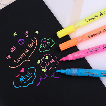 Αδιάβροχο φθορίζον ακρυλικό μαρκαδόρο Diy Marker Album Painting Color Hand Account Pen Set Water-based Marker