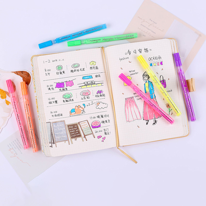 Vodootporni fluorescentni akrilni marker Diy marker album slikanje u boji Ručna olovka za račun Set markera na bazi vode