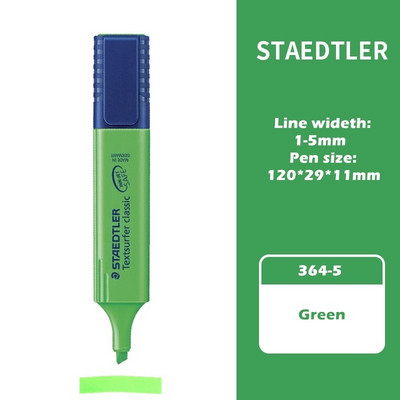 1kom STAEDTLER Textsurfer Classic 364 Olovka za označavanje 1-5 mm Marker u boji Spot Liner Highlight za papirnati faks Paint Crtež F110