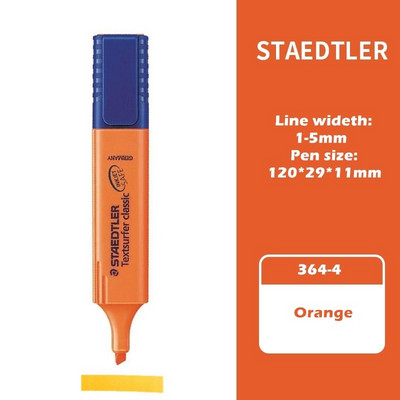 1kom STAEDTLER Textsurfer Classic 364 Olovka za označavanje 1-5 mm Marker u boji Spot Liner Highlight za papirnati faks Paint Crtež F110