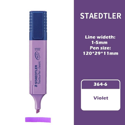 1kom STAEDTLER Textsurfer Classic 364 Olovka za označavanje 1-5 mm Marker u boji Spot Liner Highlight za papirnati faks Paint Crtež F110
