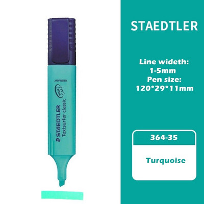 1kom STAEDTLER Textsurfer Classic 364 Olovka za označavanje 1-5 mm Marker u boji Spot Liner Highlight za papirnati faks Paint Crtež F110