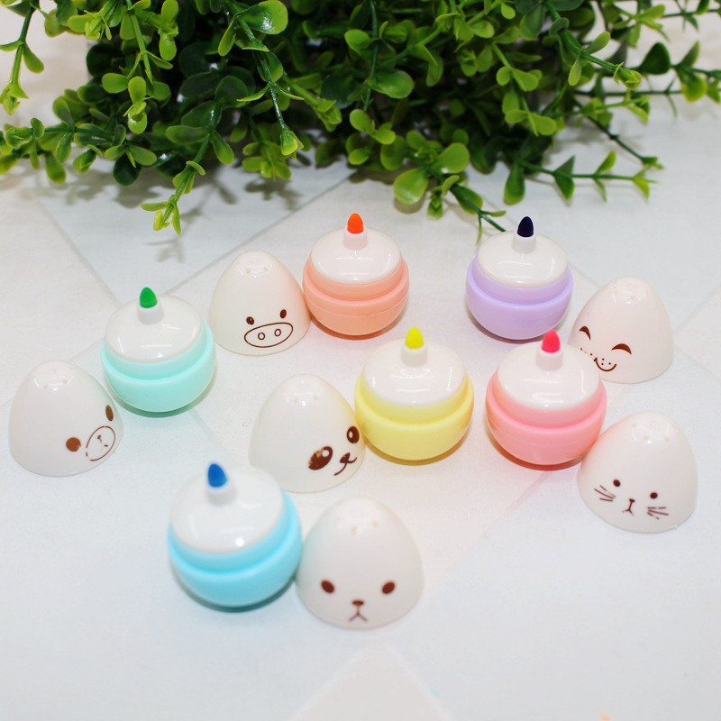 6 gab. Mini Smile Egg Candy Banānu marķieris Pildspalvas Marķieris Pildspalva Jauki Kancelejas Materiāls Escolar Papelaria rakstīšanas skolas piederumi