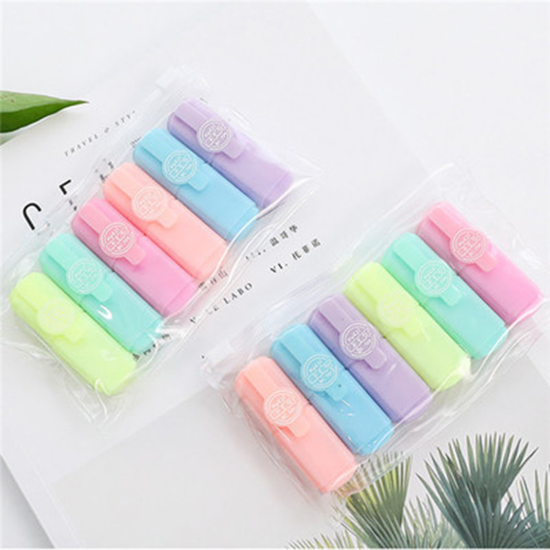 6 gab. Mini Smile Egg Candy Banānu marķieris Pildspalvas Marķieris Pildspalva Jauki Kancelejas Materiāls Escolar Papelaria rakstīšanas skolas piederumi