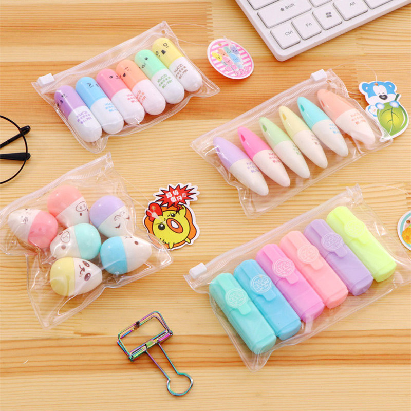 6 τεμ./σετ Μαρκαδόρο με χρωματιστά μαρκαδόρους Δημιουργικό σχέδιο ζωγραφικής, γκράφιτι, επισημάνσεις μαρκαδόρου για σχολικά επιστολόχαρτα έξι χρωμάτων