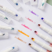 5 komada Mattis fluorescentnih olovaka s dva vrha Set 4 mm Kist Marker 1 mm Igla Liner Spot Highlight Art Drawing Office School F767