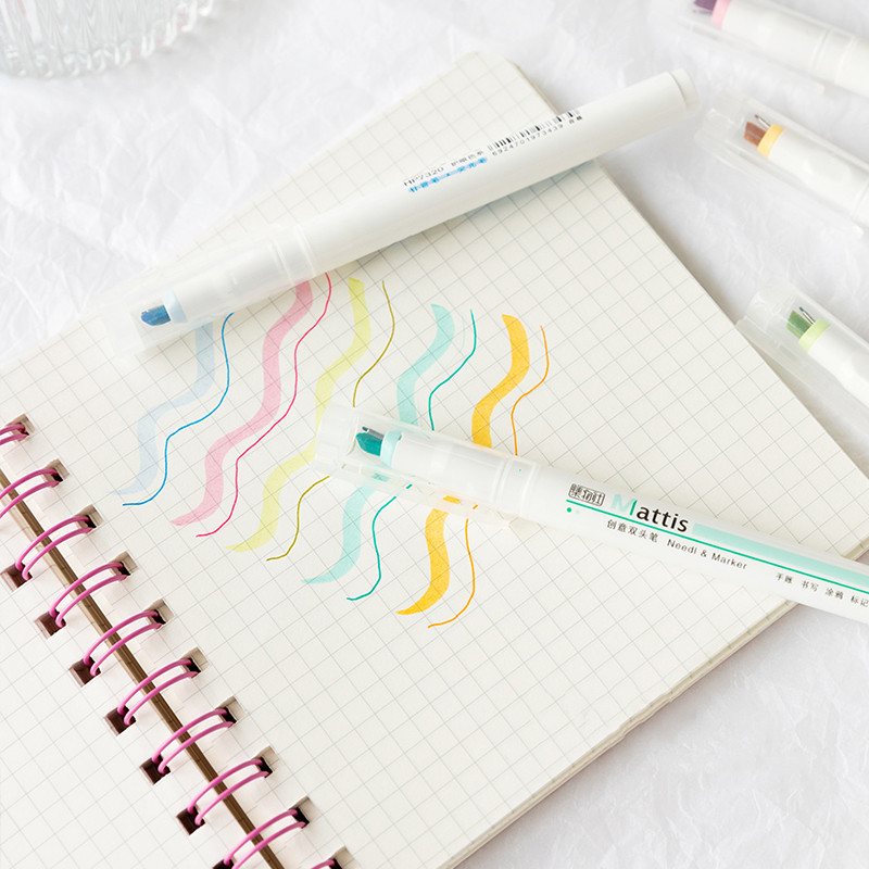 5 komada Mattis fluorescentnih olovaka s dva vrha Set 4 mm Kist Marker 1 mm Igla Liner Spot Highlight Art Drawing Office School F767