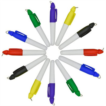 12PCS Мини перманентни маркери Многоцветни химикалки за топка за голф с щипки за ключодържател за голф за медицински сестри Пръстен за значка Училище на открито