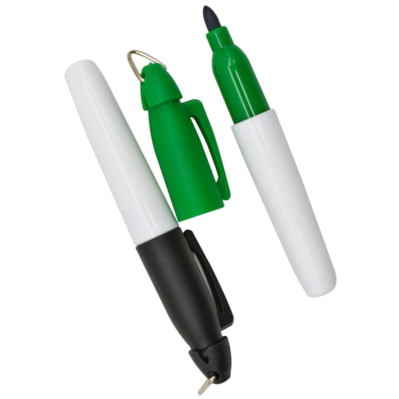 12GB Mini pastāvīgie marķieri Daudzkrāsaini golfa bumbu marķieri ar golfa atslēgu piekariņu klipiem medmāsu žetonu gredzenu skolai ārā