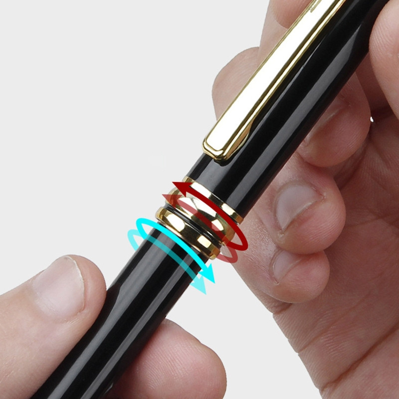 Luksusa izvelkama lodīšu pildspalva, melna tintes pildspalva ar 0,5 mm galu vīriešiem sievietēm, profesionāla izpildvaras biroja radošā dāvana