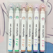 Slatke pastelne olovke u 6 boja Highlighter Dvostruka mačja šapa Fluorescentna olovka Art Marker za crtanje Pisma školski pribor dječji dar