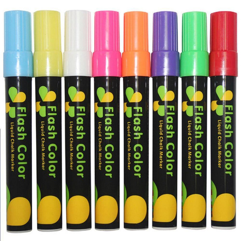 1PC Novi kreativni bljeskalica u boji Izbrisiv marker za fluorescentne olovke Ploča Tekući marker Kreda za papir O0U2