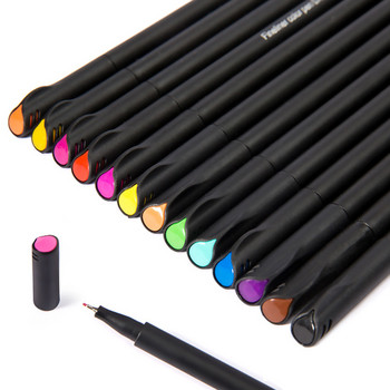 Mini 12/24Pcs Fineliner Brush Pen Set Graffiti Art Marker Drawing Ink Colors Pen Liner Caligraphy Finecolour Pencil Канцеларски материали