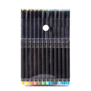 Mini 12/24Pcs Fineliner Brush Set Station Graffiti Art Marker Drawing Ink Colors Pen Liner Caligraphy Finecolour Pencil Stationery