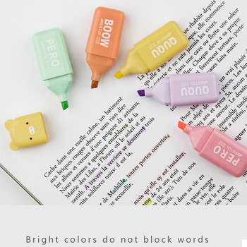 Kawaii Мини хайлайтър 4/5/6 цвята/комплект Сладки маркери Пастелна химикалка за рисуване Училищни и офис арт канцеларски материали