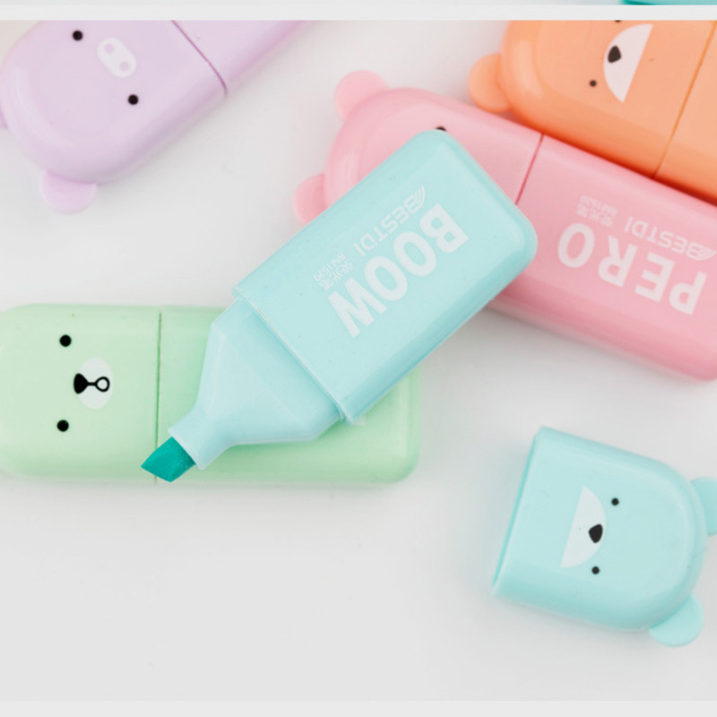 Kawaii mini marķieris 4/5/6 krāsas/komplekts Jauki marķieri pasteļtoņu zīmēšanas pildspalva Skolas un biroja mākslas kancelejas piederumi