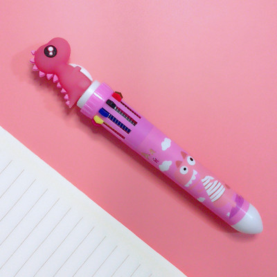 10 krāsu 1 krāsu lodīšu pildspalva, multfilma studentu Scrapbooking pildspalva Unicorn daudzkrāsu preses lodīšu pildspalva Korejas kancelejas piederumi