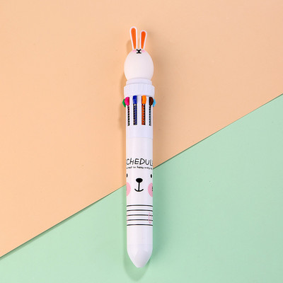 10 krāsu 1 krāsu lodīšu pildspalva, multfilma studentu Scrapbooking pildspalva Unicorn daudzkrāsu preses lodīšu pildspalva Korejas kancelejas piederumi