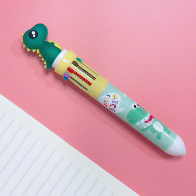 10 krāsu 1 krāsu lodīšu pildspalva, multfilma studentu Scrapbooking pildspalva Unicorn daudzkrāsu preses lodīšu pildspalva Korejas kancelejas piederumi