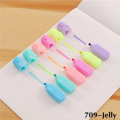 KssButy 6PCS/Set Lišće gljiva Slatka Kawaii fluorescentna olovka za označavanje Kawaii flomasteri s kredom Školski pribor