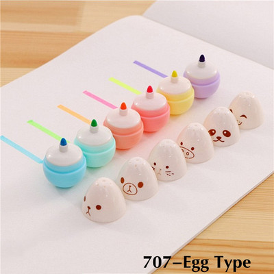 KssButy 6PCS/Set Lišće gljiva Slatka Kawaii fluorescentna olovka za označavanje Kawaii flomasteri s kredom Školski pribor