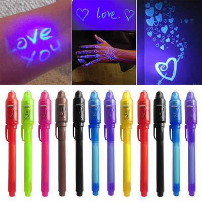 Στυλό με αόρατο μελάνι, μυστικά στυλό, 2 σε 1 μαγικό στυλό UV για να σχεδιάζετε αστεία δραστηριότητα Παιδικό πάρτι Δώρο για μαθητές σχολείου