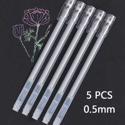 5PCS Bijela gel olovka Highlighter olovka 0,8 mm Kreativno slikanje Umjetnički markeri Markeri za skiciranje manga Set za crtanje Pribor za pisanje