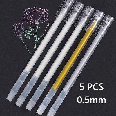 5PCS Bijela gel olovka Highlighter olovka 0,8 mm Kreativno slikanje Umjetnički markeri Markeri za skiciranje manga Set za crtanje Pribor za pisanje