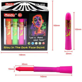 Creative Cool Halloween Glow In The Dark Face Black Light Paint Uv Neon Face Body Paint Crayon Kit Fluorescent Makeup Marker