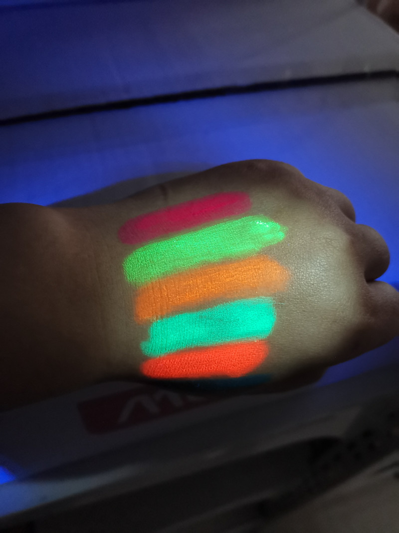 Creative Cool Helovinas švyti tamsoje, juodi šviesūs dažai UV neoniniai kūno dažų pieštukų rinkinys fluorescencinis makiažo žymeklis