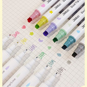 6-farebná pečiatka s hviezdičkami/srdcami/mesiacmi/kvapkami/štvorcovými motívmi, obojstranná umelecká fixka, zvýrazňovač, pero na scrapbooking, denník, plagát, vianočná pohľadnica