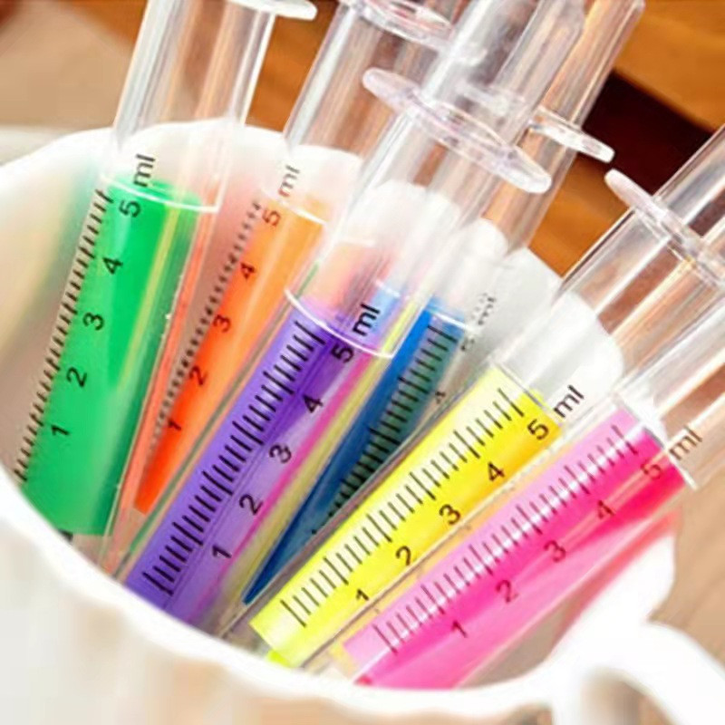 6 buc Asistentă Pen Noutate Highlighter Pen Papetărie Seringă Highlighter Fluorescent Ac Tube Acuarela Nite Writer Pen