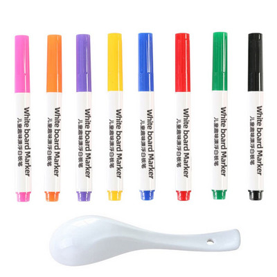 1/4/8/12 gab Burvju ūdens gleznošanas pildspalva Burvju ūdens peldoša dzēšama peldošā pildspalva Baltā tāfele Krāsaini marķieri Rotaļu pildspalva