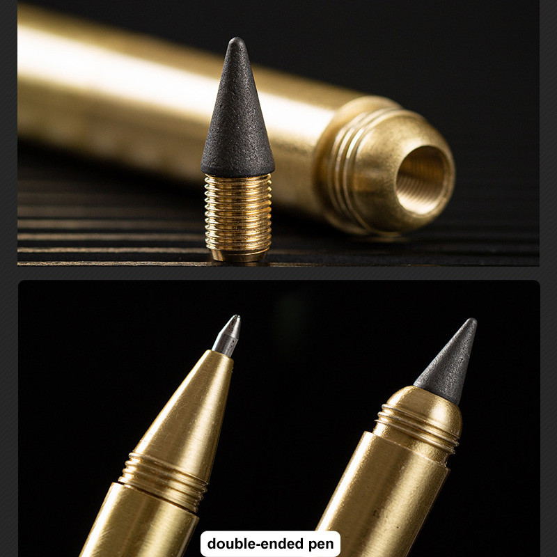 Medená sada hrotov Eternal Pencil Tip Set Creative Unlimited Writing Metal Ink Pen Office School Pomôcky Papiernictvo Obojstranné pero