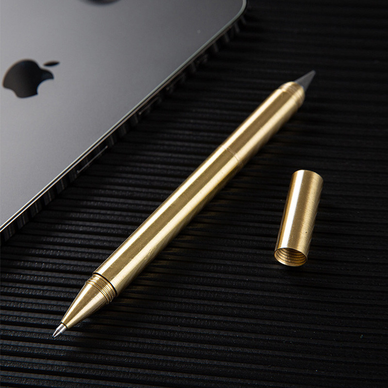 Medená sada hrotov Eternal Pencil Tip Set Creative Unlimited Writing Metal Ink Pen Office School Pomôcky Papiernictvo Obojstranné pero